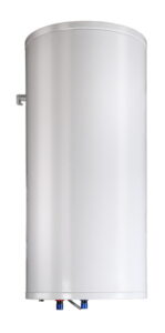 Modern vertical water heater unit, representing need for water heater repair or hot water heating service.